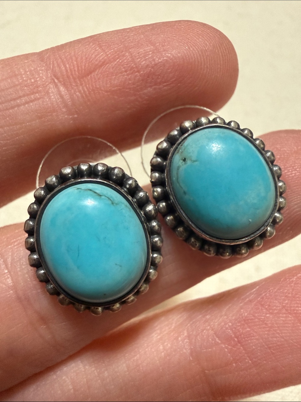 Turquoise Sterling Silver 925 Stud Earrings
